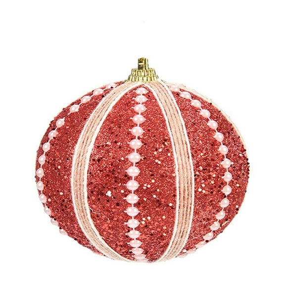Christmas JoyMoreHome Christmas Tree Ball Ornament 3.14" Red White Glittering Shatterproof Foam Hanging Christmas Ball Ornaments for Xmas New Year Birthday Home Party Supplies