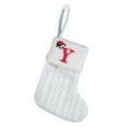 thumbnail image 1 of Christmas JoyMoreHome White Christmas Stockings 7.8" Knit Letter Print Stocking Ornaments Christmas Tree Hanging Decorations for Holiday Xmas Party Supplies, 1 of 4