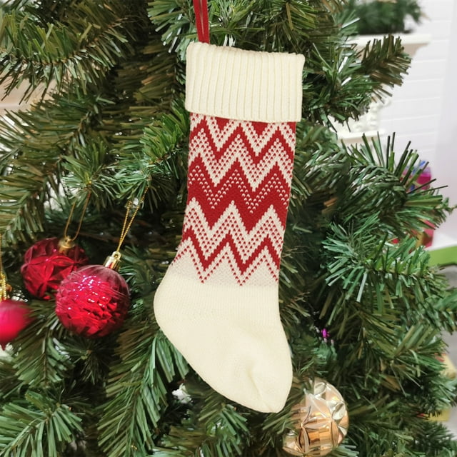 Christmas Clearance！Knitted Christmas Stockings With Santa Claus And