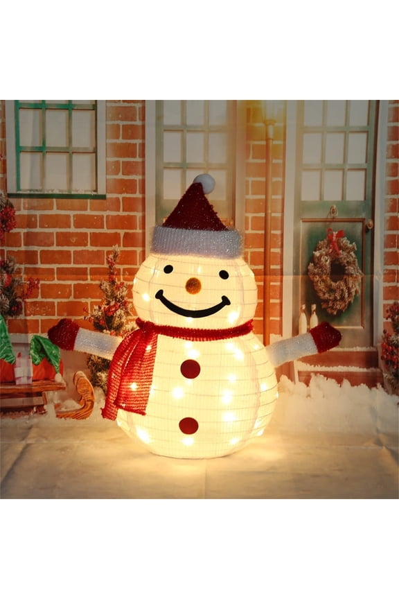 Christmas Clearance, LED Outdoor Christmas Decoration, Santa and Snowman Figures with 40 Lights for Festive Yard Display, Nightmare Before Christmas Decor