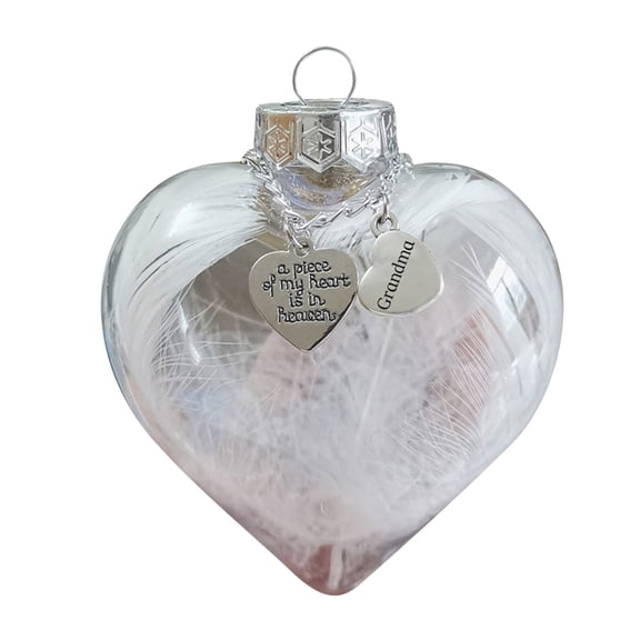 Christmas Clearance,Memorial Angel Wing Ornament, My Heart in Heaven Engraved Pendant for Commemorative Christmas Tree Decoration, 10x9cm,Christmas Tree Ornaments