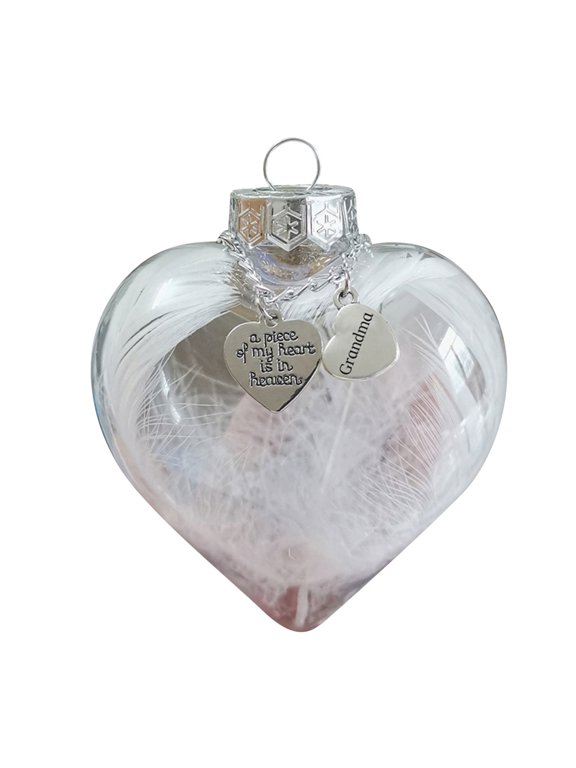 Christmas Clearance,Memorial Angel Wing Ornament, My Heart in Heaven Engraved Pendant for Commemorative Christmas Tree Decoration, 10x9cm,Christmas Tree Ornaments