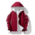 thumbnail image 1 of Christmas Clearance Ofreoo Men's Stitching Drawstring Hooded Slim Fashion Jacket Coat Outwear, 1 of 9