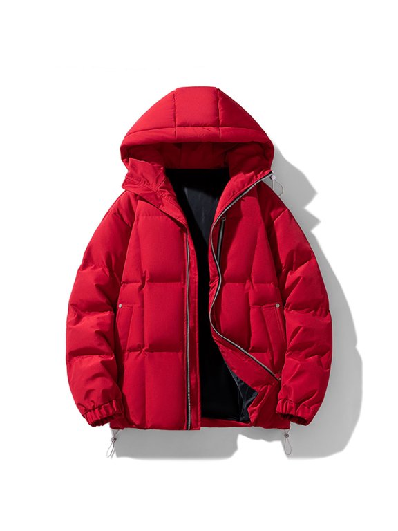 Christmas Clearance Ofreoo Men's Stitching Drawstring Hooded Slim Fashion Jacket Coat Outwear