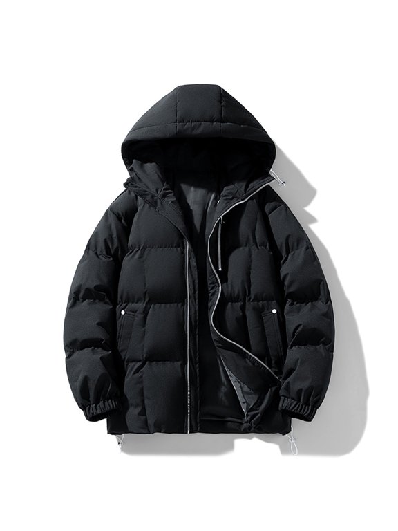 Christmas Clearance Ofreoo Men's Stitching Drawstring Hooded Slim Fashion Jacket Coat Outwear