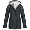thumbnail image 1 of Christmas Clearance! QLEICOM Jackets for Women, Women's Waterproof Lightweight Mountain Rain Ski Jacket, Pure Color Windproof Rainproof Hoodied Jackets Raincoat, for Winter Outdoor Hiking Skiing, 1 of 6