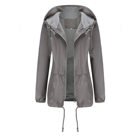 Christmas Clearance! QLEICOM Jackets for Women, Women's Waterproof Mountain Rain Jacket Lightweight, Windproof Rainproof Winter Hoodied Jackets Raincoat, for Winter Outdoor Hiking Skiing Gifts