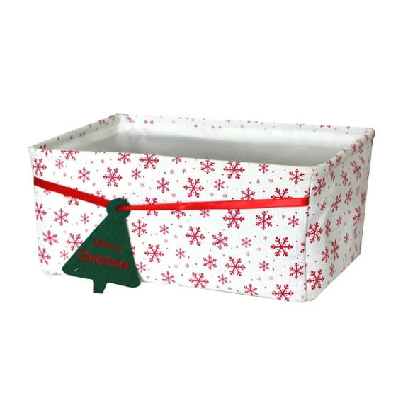 Christmas Rectangle Christmas Basket Candy Storage Basket with Handles,Cute Canvas Organizer Bin for Pet,Books Basket,Toys Bin,Gift Baskets
