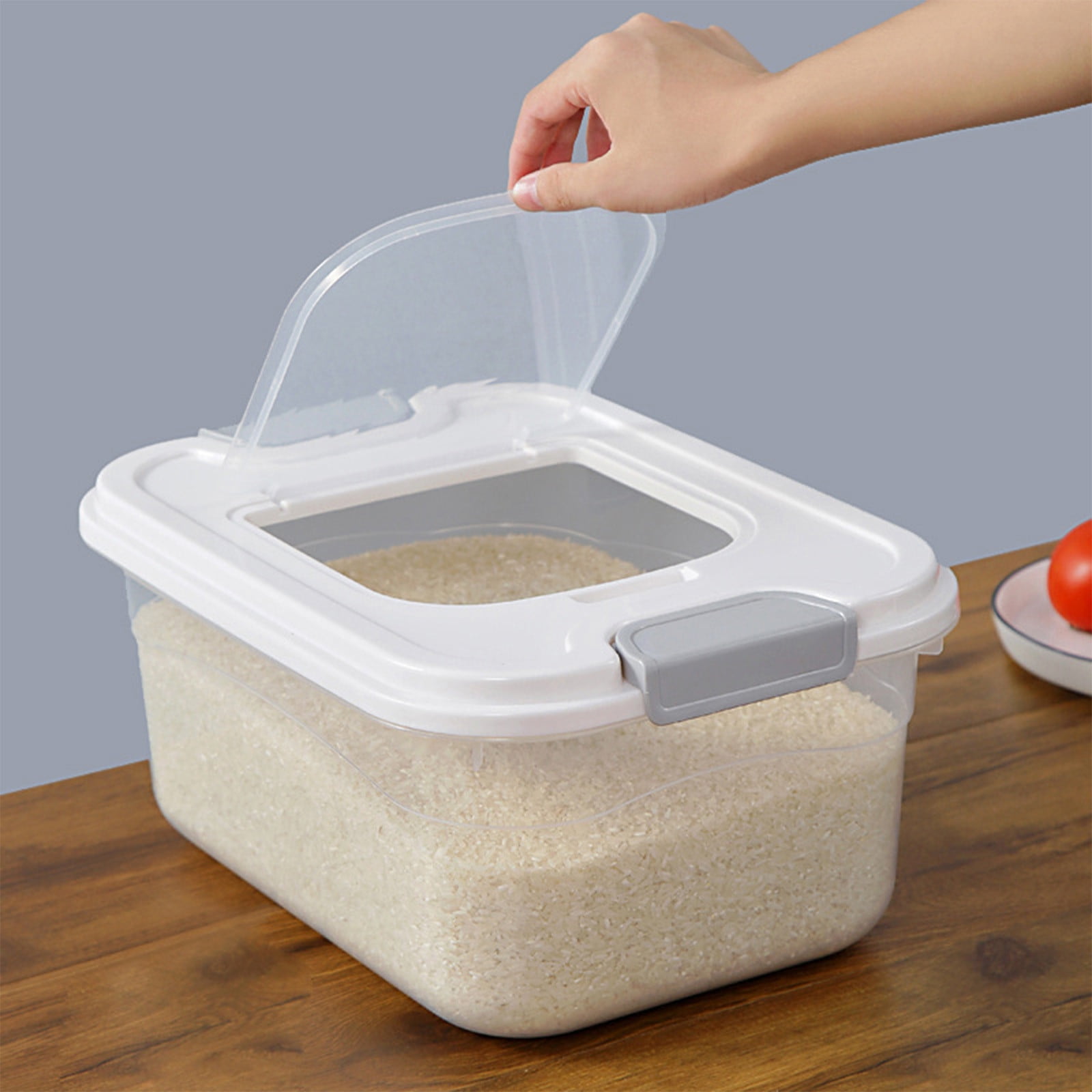 Christmas Clearance Rice Sealed Bucket Transparent Rice Bucket 10 ...