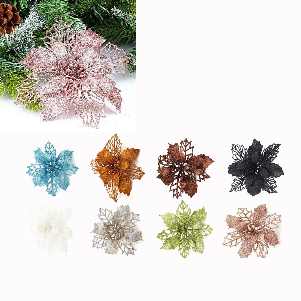 Rose gold poinsettia pick main image 1