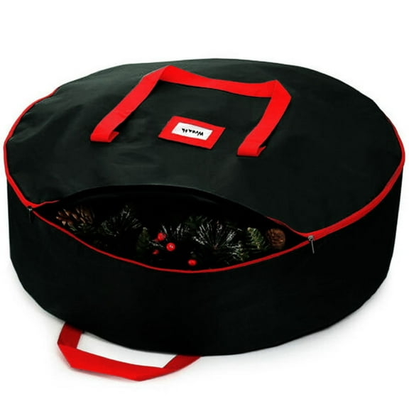 Christmas Clearance Round Single-layer Cover Storage Bag Christmas Wreath Storage Bag Dustyproof Waterproof,30x7.5in