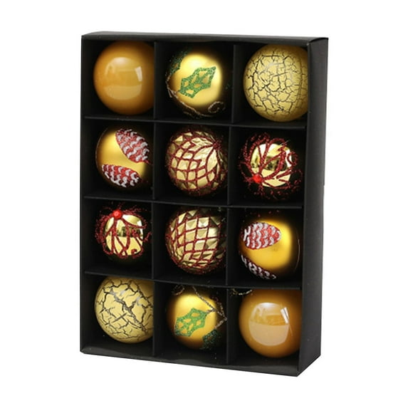 12 Pcs Christmas Home Decor,Christmas Balls Globle Studded Sequin,Christmas Tree Decoration for Thanksgiving Wedding Party Holiday Home Birthday Wreath Decor,2.36 in,Gold