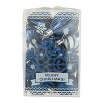 Christmas Clearance Sale,26pcs Christmas Tree Decorations,Powder Coated Snowflake Christmas Balls Set,Bookshelf Display Decor with Lanyard for Thanksgiving Party Decoration,Gift Box,Blue