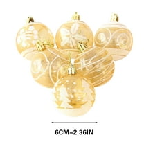 6 Pcs Christmas Tree Decorations,Flocked Plastic Christmas Balls,Shaped Hanging Ornament for Thanksgiving Wedding Party Home Decor,Yellow