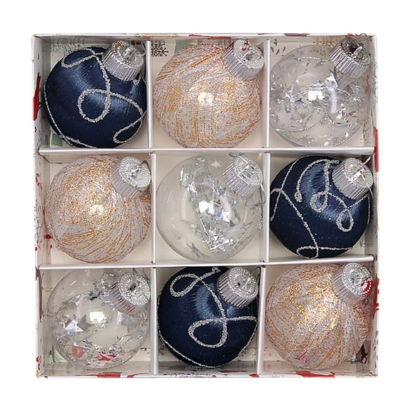 9pcs Christmas Home Decor,Large Shatterproof Foam Christmas Balls Baubles,Hanging Decor for Christmas Tree Thanksgiving Party Decoration,3.15inch,Blue And White