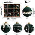 thumbnail image 1 of Christmas Decorations,Christmas Balls , Flocked and Beaded,High-End Hanging Ornaments,Holiday Decor for Christmas Tree Thanksgiving Party Decoration,12-Pack,Green, 1 of 5
