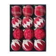 thumbnail image 1 of Christmas Decorations Indoor,12 Pieces Christmas Balls,Electroplated Flocking Brick Glitter Hangings Decoration for Christmas Tree Thanksgiving Party,3.14in,Red, 1 of 6