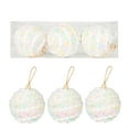 thumbnail image 1 of Christmas Decorations Indoor,Flocked Christmas Balls,Skirt Holiday Decor for Christmas Tree Thanksgiving Party Decoration,3.14 Inch,3Pcs,White, 1 of 6
