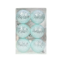 Christmas Decorations Indoor,Plastic Christmas Balls,Painted Hangings Decorations for Christmas Tree Thanksgiving Party Decoration Gift,2.36IN,6PCS,Sky Blue