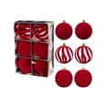 thumbnail image 1 of Christmas Home Decor,6 Piece Flocked Christmas Balls,Detail Decoration,Christmas Wreath Embellishment Matching for Christmas Tree Thanksgiving Party Decoration,3.15in,Red, 1 of 6
