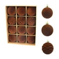 thumbnail image 1 of Christmas Home Decor,Christmas Balls , Flocked Texture Low-Cost Christmas Tree Decor for Christmas Tree Thanksgiving Party Decoration,2.36in,12pc,Brown, 1 of 6