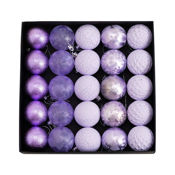 Christmas Home Decor,Christmas Balls, Wreath Embellishment Matching,Crack Painted Holiday Decor for Christmas Tree Thanksgiving Party Decoration(2.36inch,25pcs),Purple