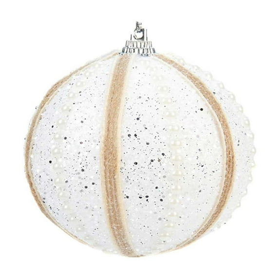 Christmas Home Decor,Foam Pendant Christmas Balls,Pearl Hanging Colored Decorations for Thanksgiving Wedding Party Home Decor,3.15IN,White