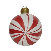 Christmas Ornaments,Candy Flocked Velvet Christmas Balls Inflatable Plastic Hanging Ornaments for Christmas Tree Top Thanksgiving Party Decoration,24 Inch,A