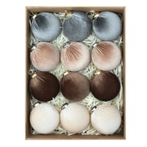 Christmas Ornaments,Christmas Balls,Polyester Velvet Natural Style Decoration,Holiday Decor for Christmas Tree Thanksgiving Party Decoration,3.15in,12pcs,D