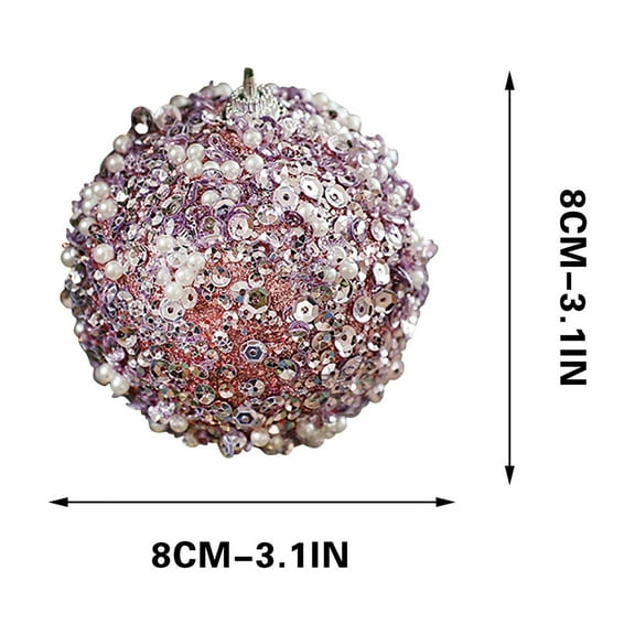 Christmas Tree Decorations,Christmas Balls,Sequins Foam Pendant Hanging Decor with Thanksgiving Party Decoration Wedding Ornaments,3.18in,Purple