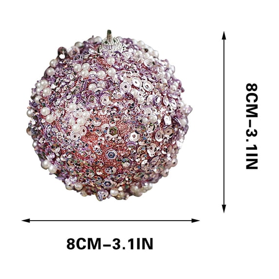 Christmas Tree Decorations,Christmas Balls,Sequins Foam Pendant Hanging Decor with Thanksgiving Party Decoration Wedding Ornaments,3.18in,Purple