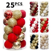 Christmas Tree,Hanging Plastic Velvet Christmas Balls Pendant,Christmas Decorations Indoor for Thanksgiving Party Decoration,2.36IN,25pcs,C