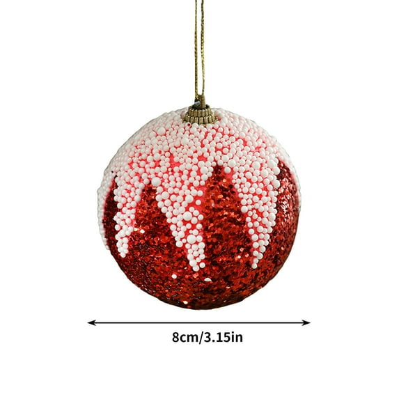Christmas Tree Topper,Christmas Balls,Foam Material,Christmas Ornaments,Christmas Gifts for Women,Holiday Decor for Thanksgiving Party Decoration,3.15in,Red