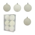 thumbnail image 1 of Christmas Tree Topper,Christmas Balls Set, Flocked Material ,Multiple Styles Holiday Decor for Thanksgiving Party Decoration,3.15in,6PC,White, 1 of 8