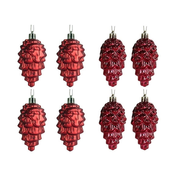 Christmas Tree Topper,Christmas Balls, Shatterproof,Plastic Shaped Painted Decorative Holiday Decor for Christmas Tree Thanksgiving Party Decoration,3.54IN,8pcs,Wine