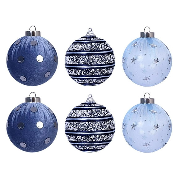 Christmas Clearance Sale,Christmas Tree Topper,Christmas Balls Xmas,Velvet Christmas Tree Adaptation ,Fabric-Wrapped Foam Holiday Decor for Thanksgiving Party Decoration,6pcs,Light Blue