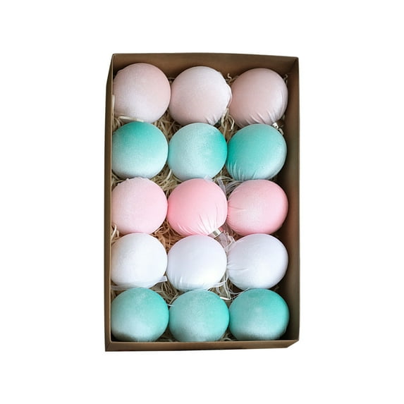 Christmas Tree Topper,Christmas Balls Xmas,Velvet Christmas Tree Adaptation , Tree Top Key Decoration,Holiday Decor for Thanksgiving Party Decoration(3.15in,15pcs),Macaron