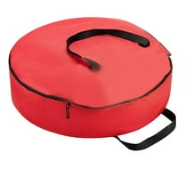Christmas Wreath Storage Bag 24" - Handles Made Of Durable 600D Oxford Polyester Material Storage Bag Extra Large 24" Holiday Wreaths Container (Red)