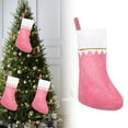 thumbnail image 1 of Christmas Clearance Sale Cyenie J Christmas Stocking, White Cuff with Gold Trim. 14-Inch Pink Personalized Diy Stocking for Family Holiday Decorations, 1 of 9