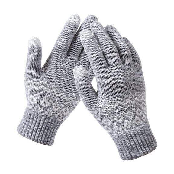 Christmas Clearance Sale! Feledorashia Winter Knitted Gloves Wool Warm Windproof Touch Screen Glove for Women and Men Christmas Gifts