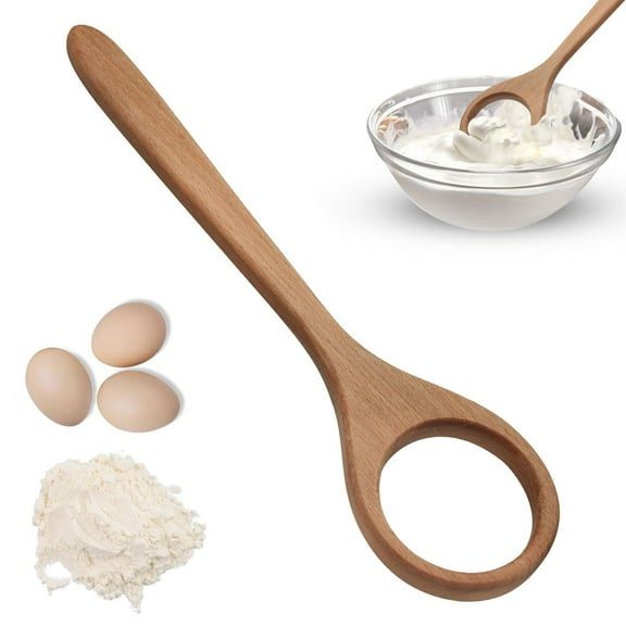 Christmas Clearance Sale, Hilingoto Yellow Wooden Dough Mixer, 12 Inch Danish Dough Whisk Wooden Danish Whisk For Bread Baking Traditional Dutch Whisk Sturdy Whisk Dough Hook For Pizza Cake B