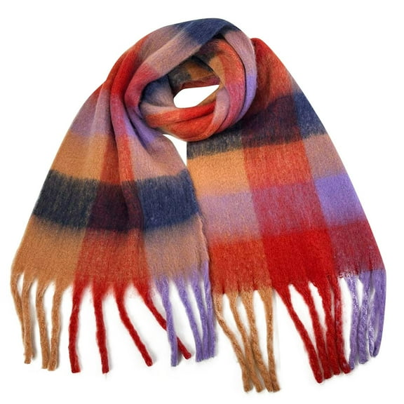 purcolt Women's Plaid Blanket Scarf Chunky Oversized Fall Winter Scarf Cold Weather Soft Warm Thick Large Scarves Long Shawl Wraps Ladies Gifts