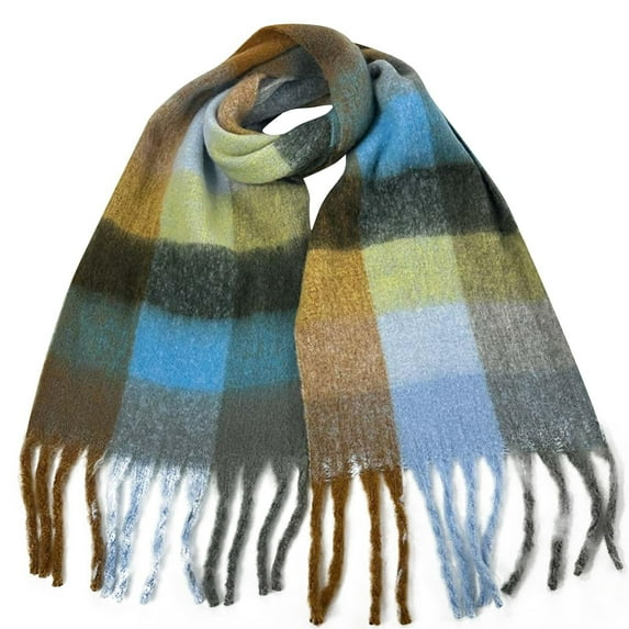 Joau Women's Plaid Blanket Scarf Chunky Oversized Fall Winter Scarf Cold Weather Soft Warm Thick Large Scarves Long Shawl Wraps Ladies Gifts
