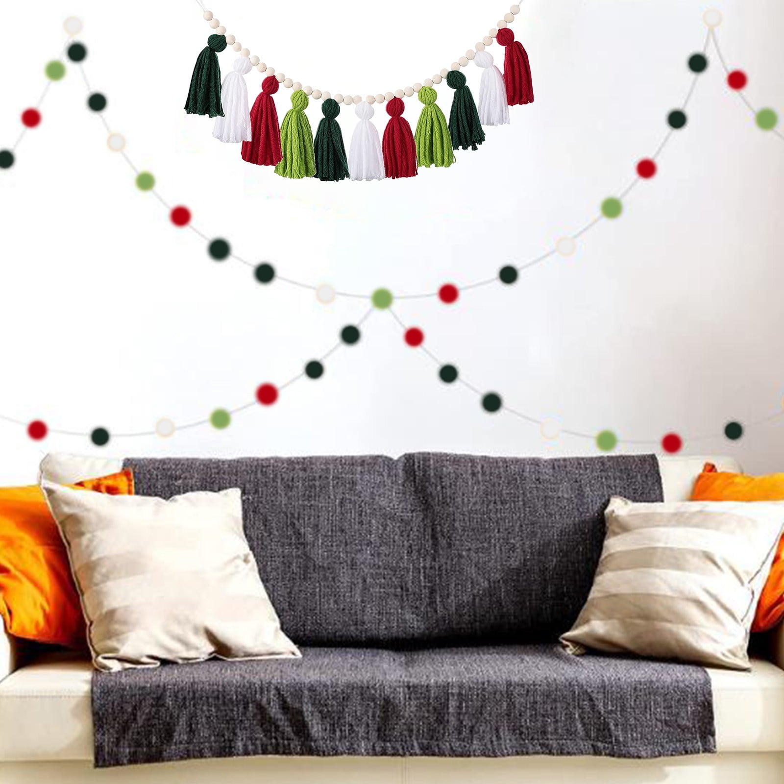 Christmas Clearance Sales! SRUILUO Boho Tassel Garland Tassel Wall