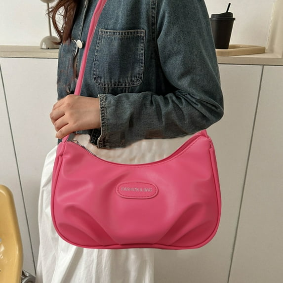 Christmas Clearance Sales! SRUILUO Fashion Shoulder Bags for Women, Cute Underarm Bag Mini Take By The Hand Purse Pink