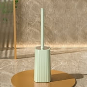 Christmas Clearance Sales! SRUILUO Toilet Brush with Holder, Silicone Bristles Bathroom Cleaning Bowl Brush Kit,Modern And Compact Toilet Cleaner Brush, Long Handle Bristles for Bathroom Green