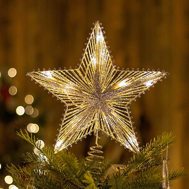 Christmas Clearance Sales! SRUILUO Christmas Tree Top Star Fivepointed