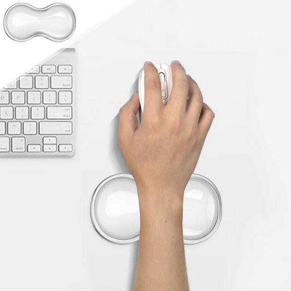 Soft Rubber Mouse Stand for Enhanced Comfort and Support with Non-Slip Base, Ergonomic Design, Suitable for Most Standard Mice, Available in Black, White, and Green - 14.5 x 8 x 2