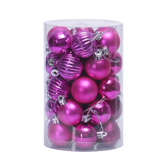 Christmas Clearance! SuoKom Christmas Balls, 34Pcs 1.57 Inch Hot Pink Christmas Balls Hanging Ornaments Shatterproof Delicate Baubles Set, for Home Holiday Party Xmas Tree Decoration Gifts