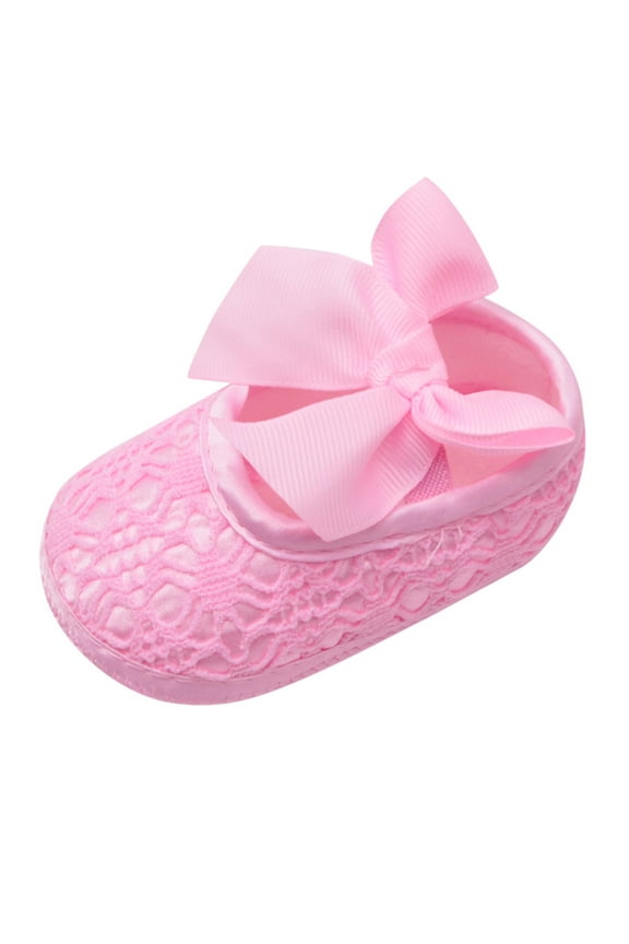 Christmas Clearance! SuoKom Newborn Baby Girl Soft Shoes Soft Soled Non-Slip Bowknot Footwear Crib Shoe